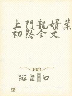 上门龙婿叶辰萧初然全文