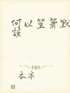 何以笙箫默 小说