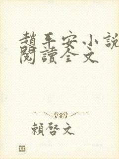 赵平安小说免费阅读全文封面