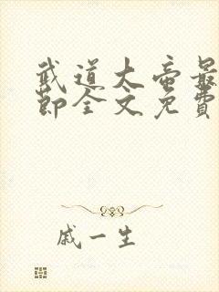 武道大帝最新章节全文免费阅读封面