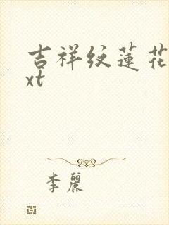 吉祥纹莲花楼txt