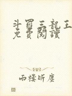 斗罗三龙王传说免费阅读封面