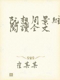 阮想周景维免费阅读全文