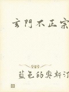 玄门不正宗封面