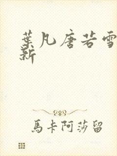 叶凡唐若雪新更新