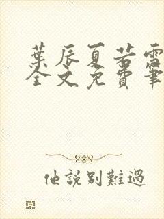 叶辰夏若雪正版全文免费笔趣阁封面