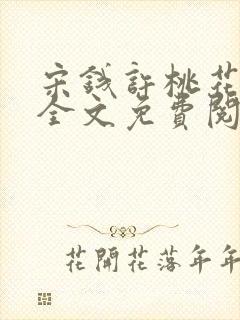 宋钱许桃花小说全文免费阅读