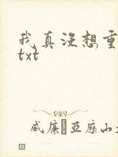 我真没想重生啊txt封面