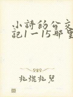 小诗的公交车日记1一15哪里能看