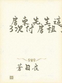 房东先生这是第3次付房租了封面