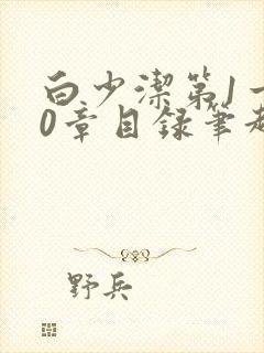 白少洁第1一40章目录笔趣阁