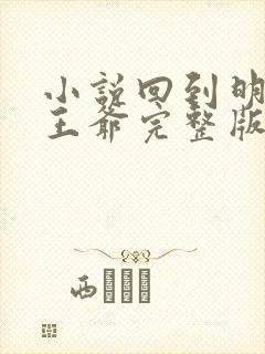 小说回到明朝当王爷完整版封面