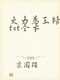 火力为王精校版txt全本