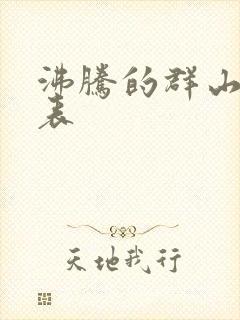 沸腾的群山演员表