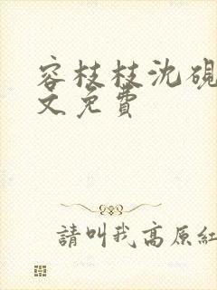 容枝枝沈砚书全文免费封面