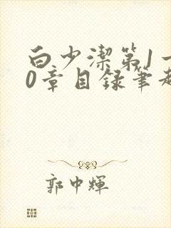 白少洁第1一40章目录笔趣阁