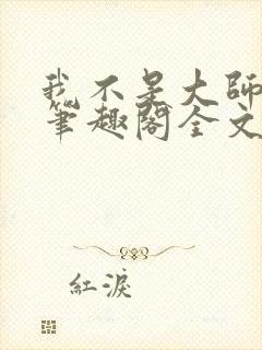 我不是大师小说笔趣阁全文