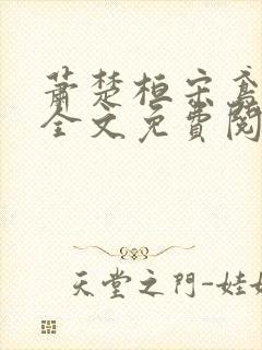 萧楚桓宋鸢小说全文免费阅读