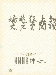 娇藏狂上加狂全文免费阅读笔趣阁