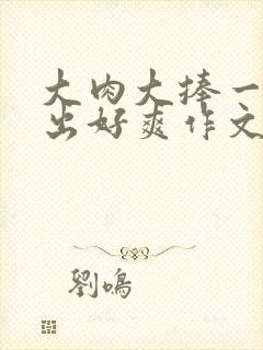 大肉大捧一进一出好爽作文