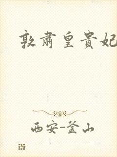 敦肃皇贵妃封面