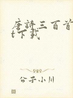 唐诗三百首txt下载封面