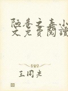 陋巷之春小说全文免费阅读封面