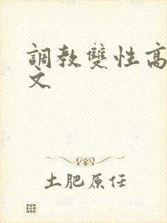 调教双性高辣h文封面