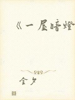 《一屋暗灯》封面