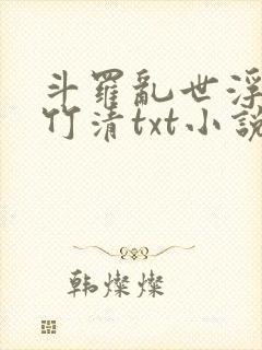 斗罗乱世浮殇朱竹清txt小说在线阅读封面