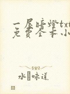 一屋暗灯txt免费全本小说电子书