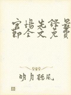 官场先锋最新章节全文免费阅读封面