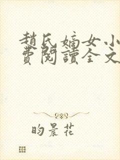 赵氏嫡女小说免费阅读全文封面