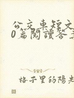 公交车短文100篇阅读答案封面