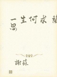 一生何求 兰思思封面