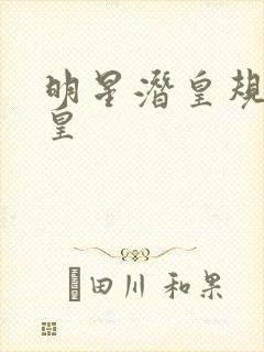 明星潜皇规则之皇