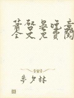 萧启晏晚意小说全文免费阅读