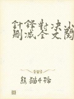 针锋对决小说未删减全文阅读封面