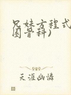 兄妹方程式(校园骨科)