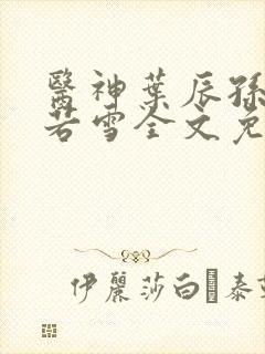 医神叶辰孙怡夏若雪全文免费阅读