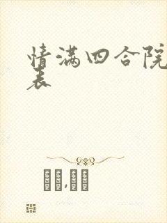情满四合院演员表