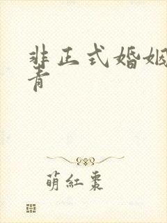 非正式婚姻雾里青