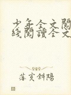 少年全文阅读在线阅读全文阅读