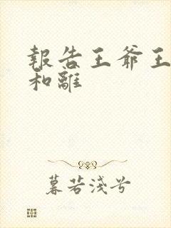 报告王爷王妃要和离