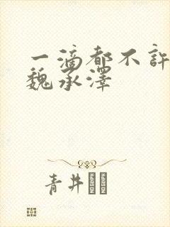 一滴都不许漏 魏承泽封面