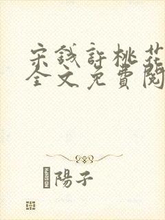 宋钱许桃花小说全文免费阅读