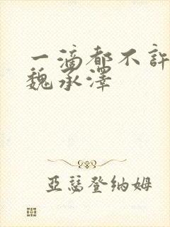 一滴都不许漏 魏承泽封面