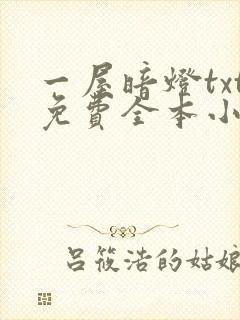 一屋暗灯txt免费全本小说电子书