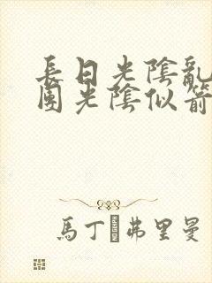 长日光阴乱作一团光阴似箭眇眇翟