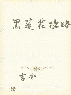 黑莲花攻略手册封面